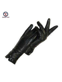 CHING YUN New Women's Gloves Genuine Leather Winter Warm Fluff Woman Soft Female Rabbit Fur Lining Riveted Clasp High-quality Mittens