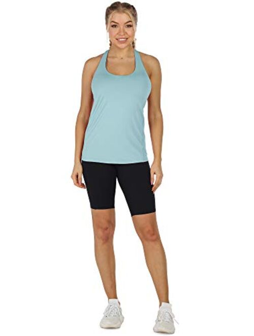 icyzone Women's Built in Bra Workout Tank Tops - Strappy Athletic Yoga Tops, Exercise Running Gym Shirts