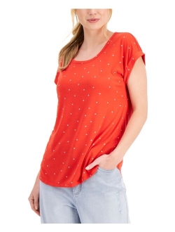 Style & Co Star Print Graphic Tee, Created for Macy's