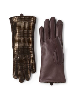 Touch Screen Compatible Leather Gloves with Cashmere Lining