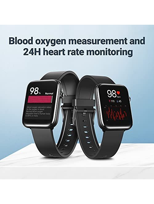 TicWatch GTH smartwatch 24H Skin Temperature Measurement Blood Oxygen 24H Heart Rate Monitoring Sleep Tracking 5ATM Water Resistant Rating Stress Tracking 10 Days Battery