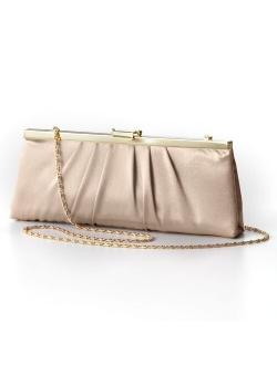 Blaire Womens Satin Frame Evening Clutch Bag Purse With Shoulder Chain Included