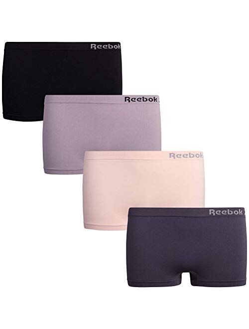 Reebok Girls’ Underwear – Seamless Boyshort Panties (4 Pack)