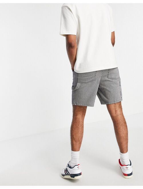 ASOS DESIGN carpenter shorts in hickory stripe