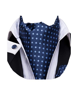 Dubulle Cravat Ties for Men with Pocket Square and Cufflinks Ascot and Handkerchief Set