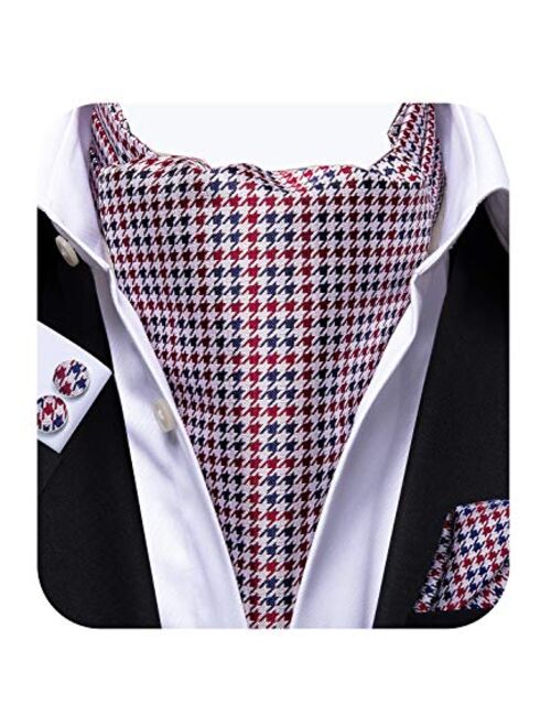 Dubulle Cravat Ties for Men with Pocket Square and Cufflinks Ascot and Handkerchief Set