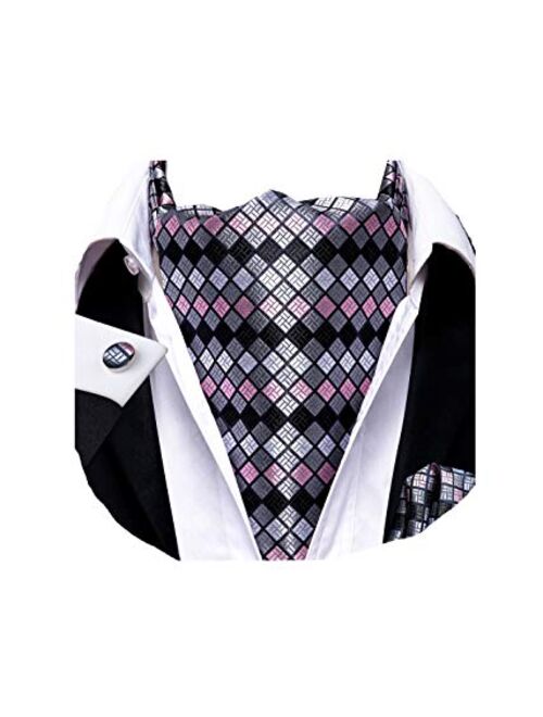 Dubulle Cravat Ties for Men with Pocket Square and Cufflinks Ascot and Handkerchief Set