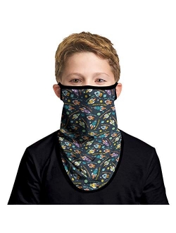 JOEYOUNG Kids Face Mask Bandanas with Ear Loops Neck Gaiter Skull Mask UV Sun Mask Dust Half Face Mask for Cycling, 4-13 Years Boys/Girls/Children/Youth Mask for Outdoor,