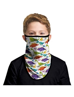 JOEYOUNG Kids Face Mask Bandanas with Ear Loops Neck Gaiter Skull Mask UV Sun Mask Dust Half Face Mask for Cycling, 4-13 Years Boys/Girls/Children/Youth Mask for Outdoor,