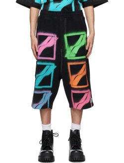 We11done Black Multi Logo Carpenter Shorts