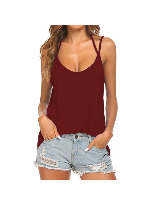 Umeko Tank top Women Summer Casual Camisoles Women's Tops T-shirt Spaghetti Strap Loose Vest Female Camis Fashion Casual Tops