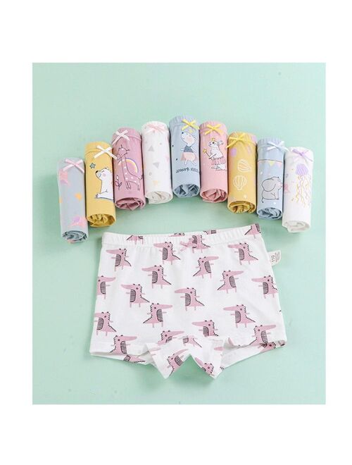 Infant Baby Girls Underwear Panties Kids Boyshort Briefs Soft 100% Cotton Boxer Toddler Undies 3-11 Years(Pack of 4/12)