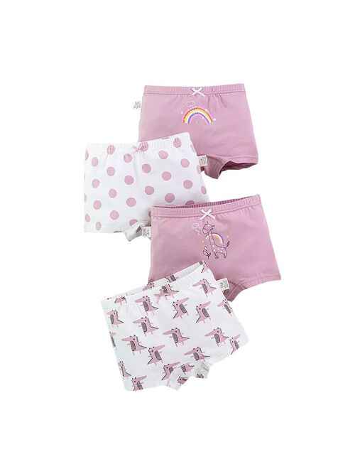 Infant Baby Girls Underwear Panties Kids Boyshort Briefs Soft 100% Cotton Boxer Toddler Undies 3-11 Years(Pack of 4/12)