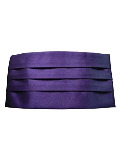 Simpowe Men's Solid Multi-color Silk Cumberbund