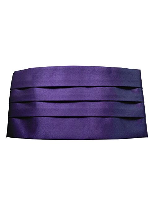 Simpowe Men's Solid Multi-color Silk Cumberbund