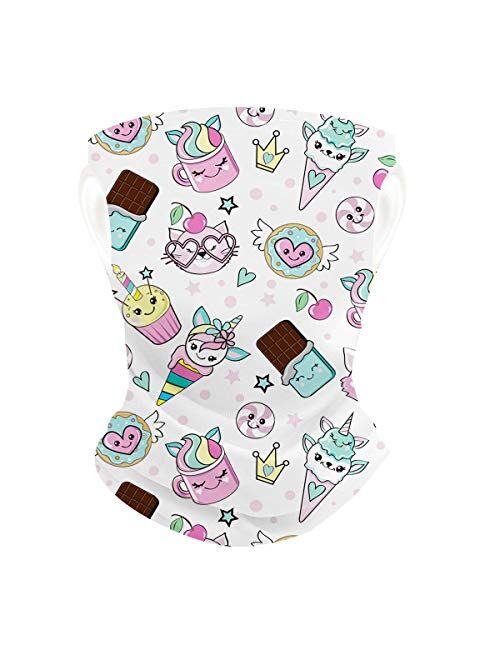 HAO HONG Cooling Kids Face Scarf Cover-Dust Bandana Neck Gaiter Ear Loops Multifunction Headband Balaclava Outdoors Dustproof Lightweight