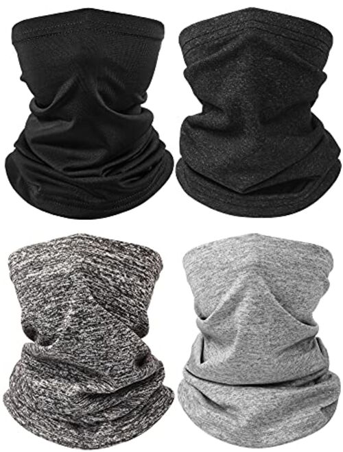 4 Pieces Kids Neck Gaiter Unisex Face Cover Scarf UV Protection Bandana Balaclavas for Summer