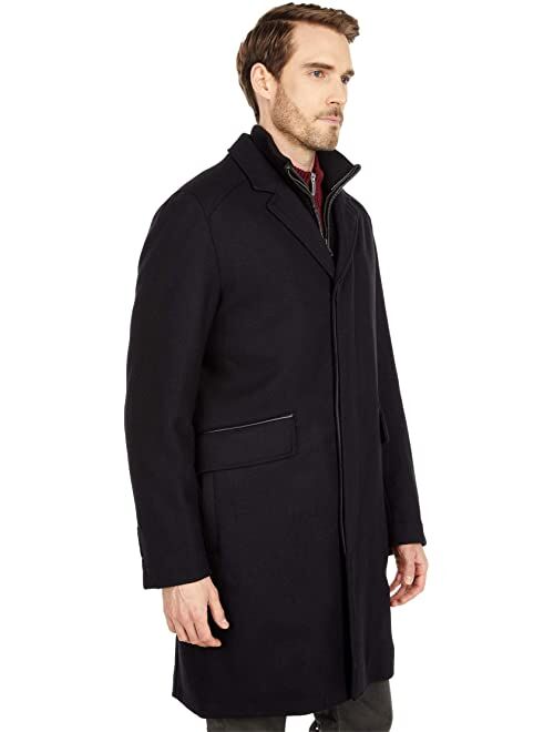 Cole Haan 39" Wool Twill Long Classic Topper Coat