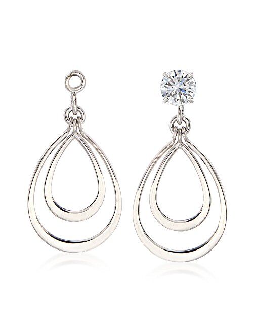 Ross-Simons 14kt White Gold Double Open Drop Earring Jackets