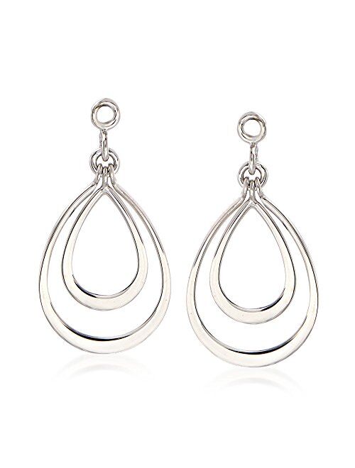 Ross-Simons 14kt White Gold Double Open Drop Earring Jackets