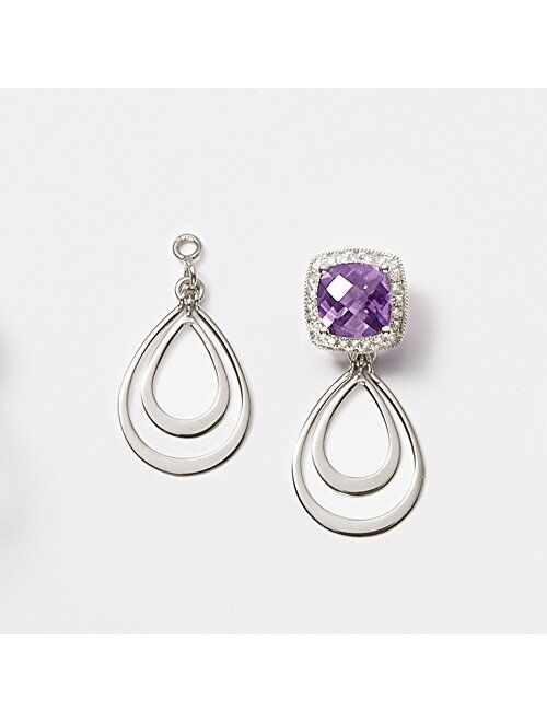 Ross-Simons 14kt White Gold Double Open Drop Earring Jackets