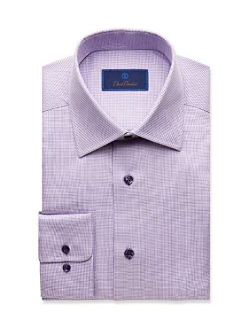 David Donahue Regular Fit Micro Tonal Tic Dress Shirt