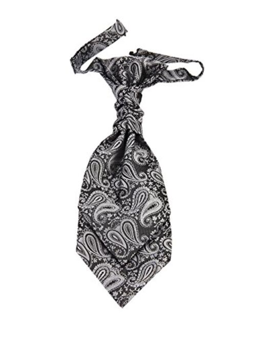 Hello Tie Pre-tied Microfiber Ascot Ruche Paisley Cravats Tie for Men