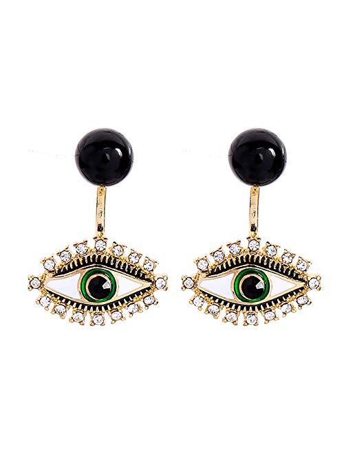 Eye Earrings for Women - Evil Eye Earrings，Gift for Birthday, Thanksgiving, Mother's Day, Casual or Daily Wear (Jacket gold)