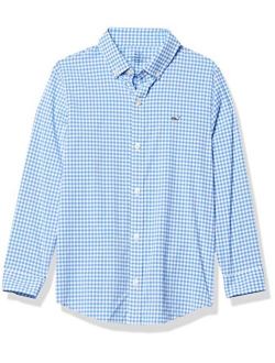 Boys' Arawak Gingham Long Sleeve On-The-go Performance Whale Shirt