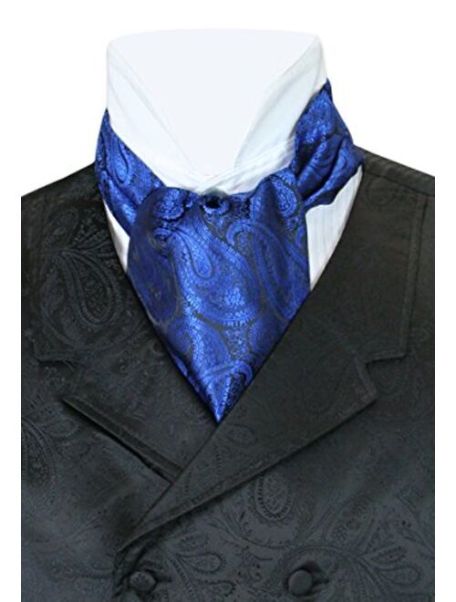 Historical Emporium Men's Satin Paisley Ascot