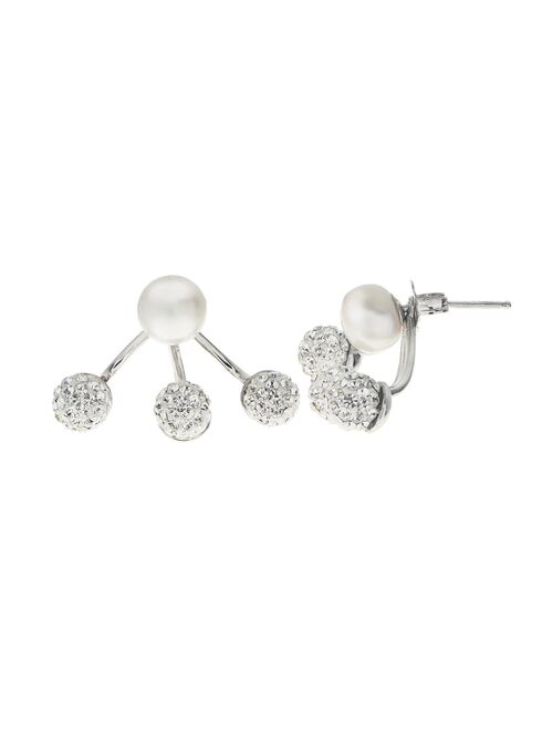 PearLustre by Imperial Freshwater Cultured Pearl & Crystal Ear Jacket Earrings