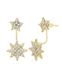 MC Collective CZ Starburst Jacket Earrings