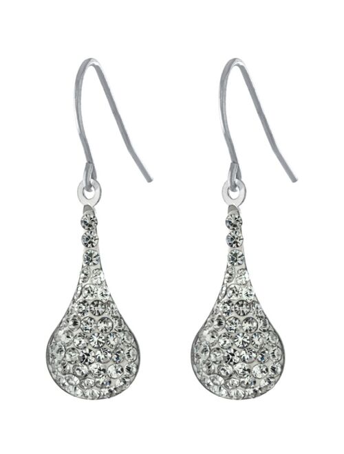 Giani Bernini Pave Crystal Wire Teardrop Earrings in Sterling Silver