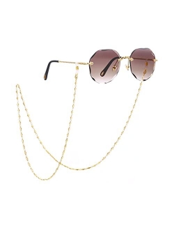 PEARLADA 18K Gold Plated Eyeglass Chain for Women Sunglasses Strap Holder Reading Glasses Retainer Handmade Around Neck Jewelry Gift for Christmas Fashion Gold Beaded Cha