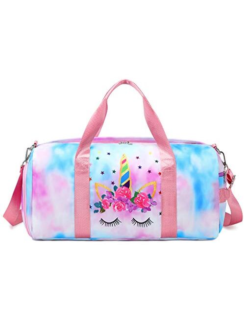 Buy BLUBOON Duffle Bag Girls Kids Cute Gym Bag with Shoes Compartment ...