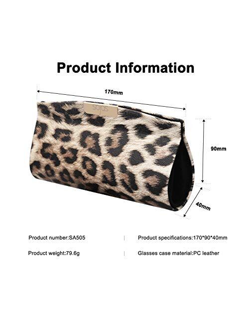 SOJOS Sunglasses Goggles Case Hard Shell Eyewear Glasses Case Leopard Print PU Bag