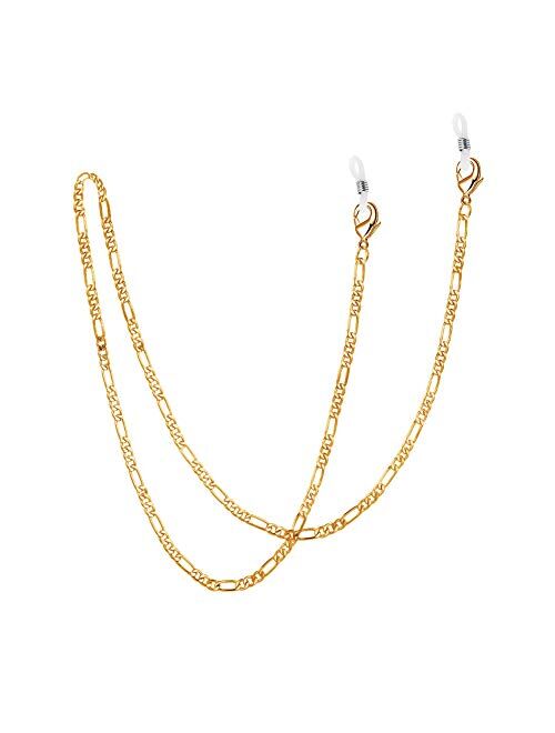 DayOfShe Mask Chain Lanyards 18K Gold Plated Mask Holders Around Neck for Women 26-28 Inches Eye Glasses Accessory Chain