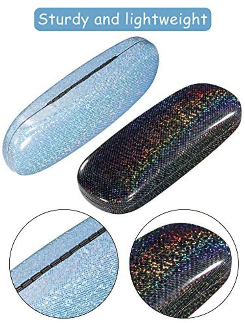 3 Pieces Hard Shell Glasses Cases Eyeglasses Sunglasses Case with Eyeglass Cleaning Cloth