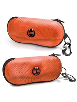 BLUPOND Sunglasses Case Semi Hard EVA Shell with Metal Hanging Hook Belt Clip Sun Glasses Storage