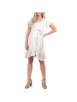 Ruffle Dress with Butterfly Sleeves and Adjustable Belt