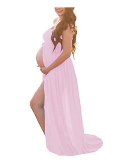 Mommy Jennie Maternity Dress for Photoshoot Sleeveless Open Front Photography Gown