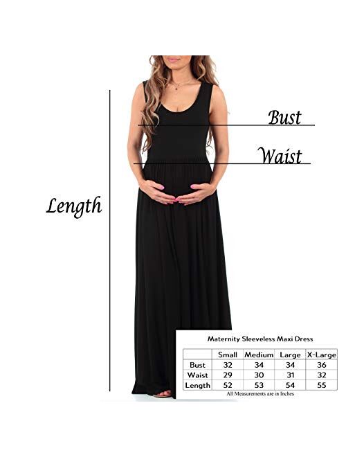 Mother Bee Maternity Women's Ruched Sleeveless Maternity Dress in Regular and Plus Sizes - Made in USA