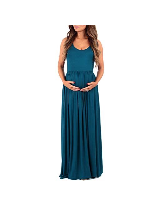 Mother Bee Maternity Women's Ruched Sleeveless Maternity Dress in Regular and Plus Sizes - Made in USA