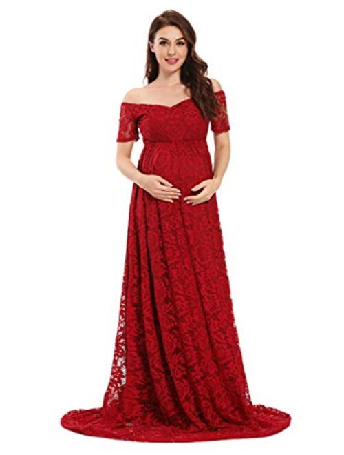 Buy MYZEROING Maternity Dress for Photo Shoot-Lace Maternity Gown for ...