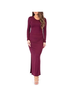 Women's Ruched Bodycon Dress in Regular and Plus Sizes