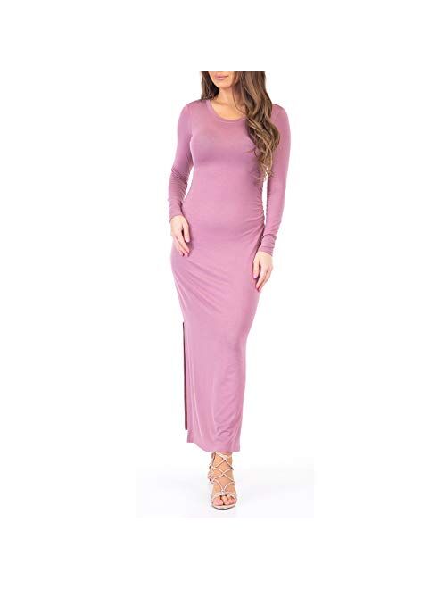 Mother Bee Maternity Women's Ruched Bodycon Dress in Regular and Plus Sizes