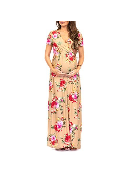 Mother Bee Maternity Maternity Short Sleeve Dress - Made in USA