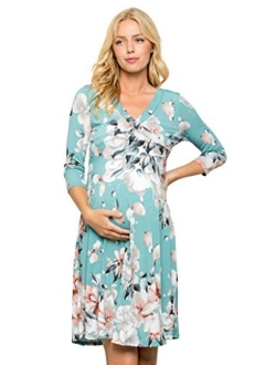 My Bump Women's Floral Maternity Dress(Made in USA)