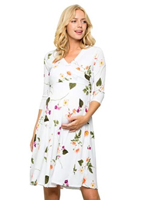 My Bump Women's Floral Maternity Dress(Made in USA)