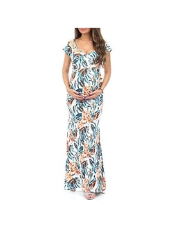 Women's Wrap Maternity Ruched Mermaid Dress